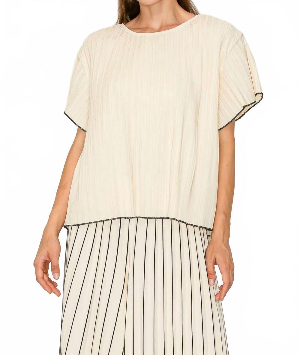 NEW JOH jessica pleated top in cream